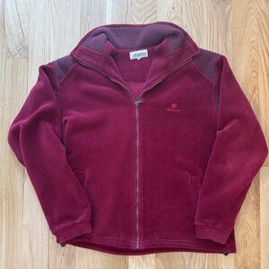 Vintage Givenchy Made in Italy Burgundy Zip Up Fleece Jacket Men’s M